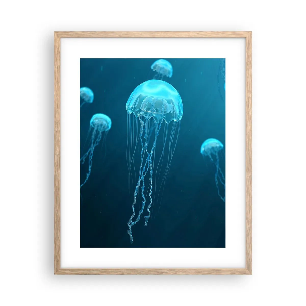 Plakat w ramie jasny dąb - Oceaniczny taniec - 40x50 cm