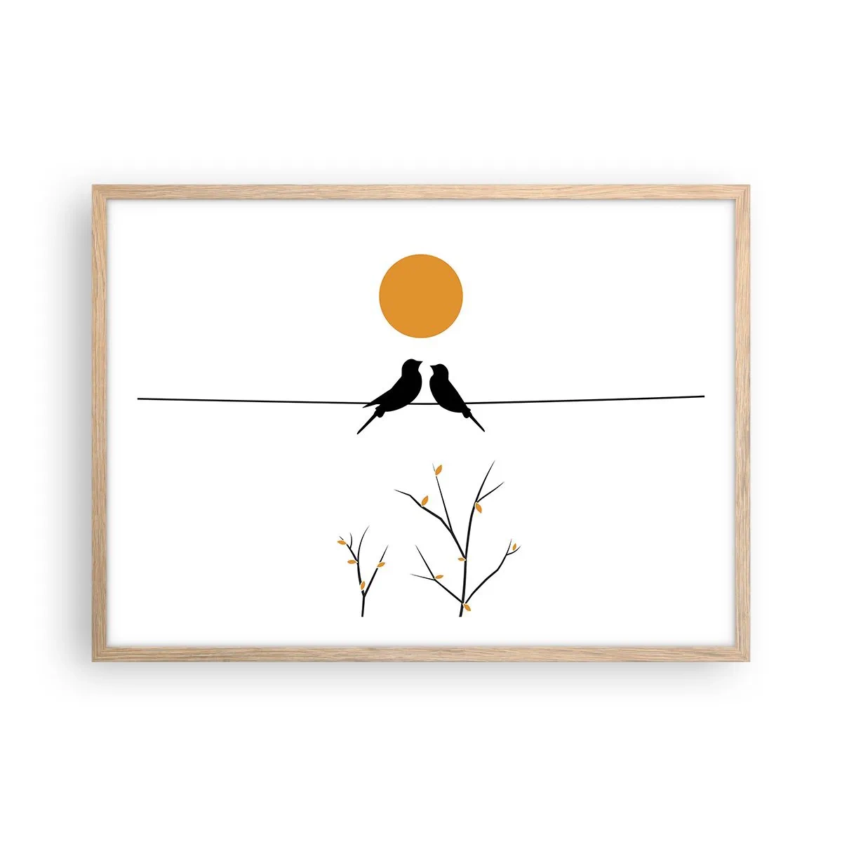 Plakat w ramie jasny dąb - Słowiczy wieczór - 70x50 cm