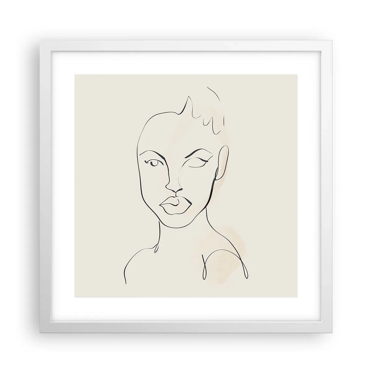 Plakat w białej ramie - Zarys zmysłowości - 40x40 cm