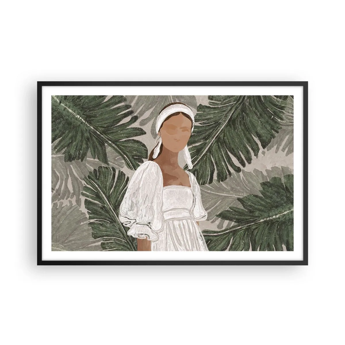 Plakat w czarnej ramie - Portret egzotyczny - 91x61 cm