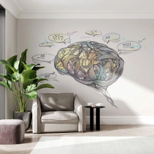 Fototapeta Samoprzylepna Deluxe Sticker - Człowiek - wielka zagadka - Abstrakcja, Mózg, Grafika - 250x175 cm