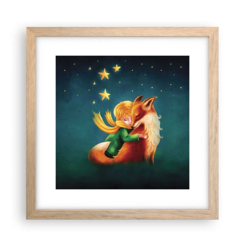 Plakat w ramie jasny dąb - Mały Książę - 30x30 cm