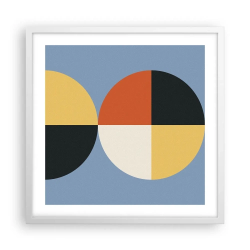 Plakat w białej ramie - Patrz i licz - 50x50 cm