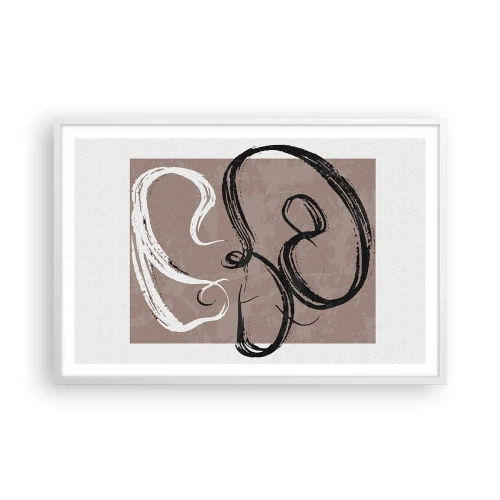 Plakat w białej ramie - Kompozycja – poszukiwanie pełni - 91x61 cm