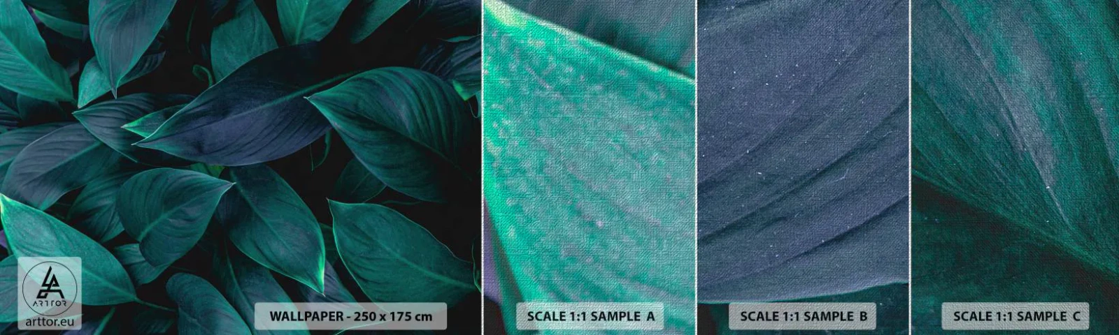 Fototapeta Próbka Premium Canvas - Zieleń sama w sobie - Liście, Natura, Botanika - 100x30 cm