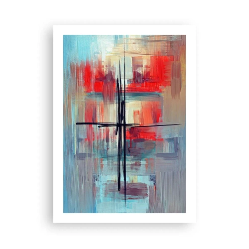 Plakat - Abstrakcyjna kompozycja w dynamicznych barwach - 50x70cm - Pejzaż w nieznanym wymiarze - Nowoczesna dekoracja ścienna do salonu, kuchni i sypialni ARTTOR