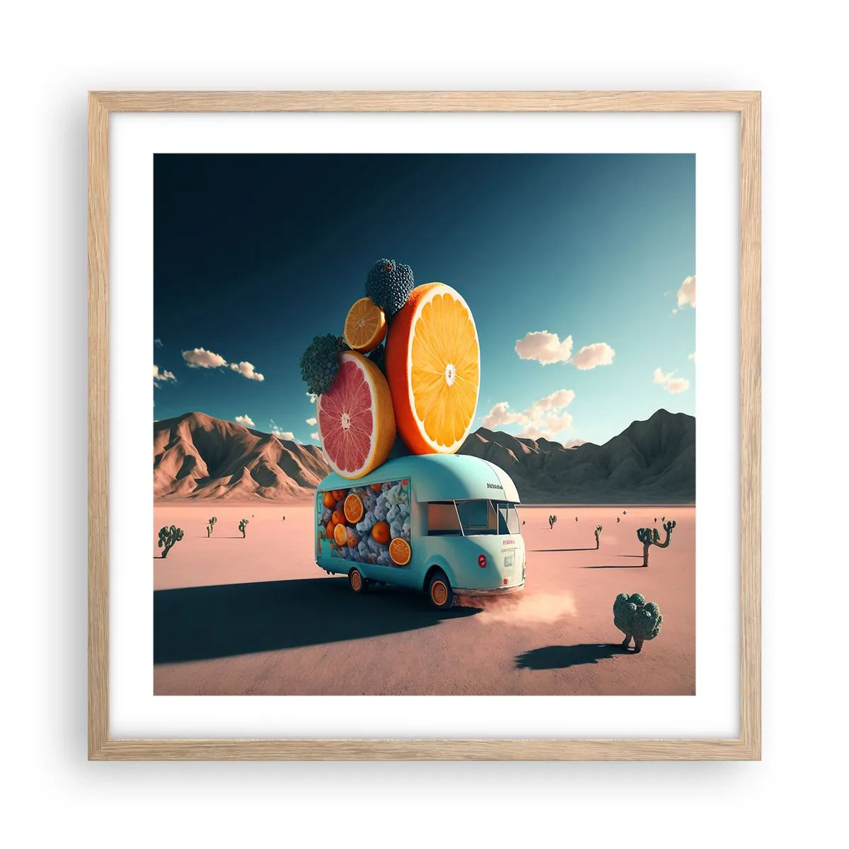 Plakat w ramie jasny dąb - Smak wakacji - 50x50 cm