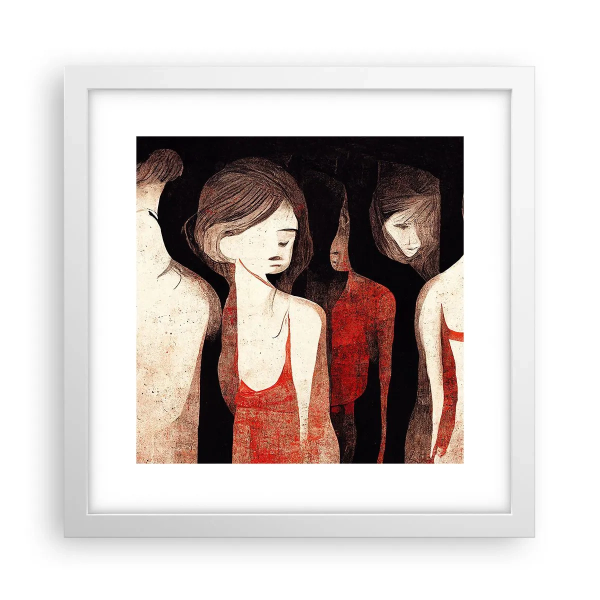 Plakat w białej ramie - Madonny z ciemności - 30x30 cm