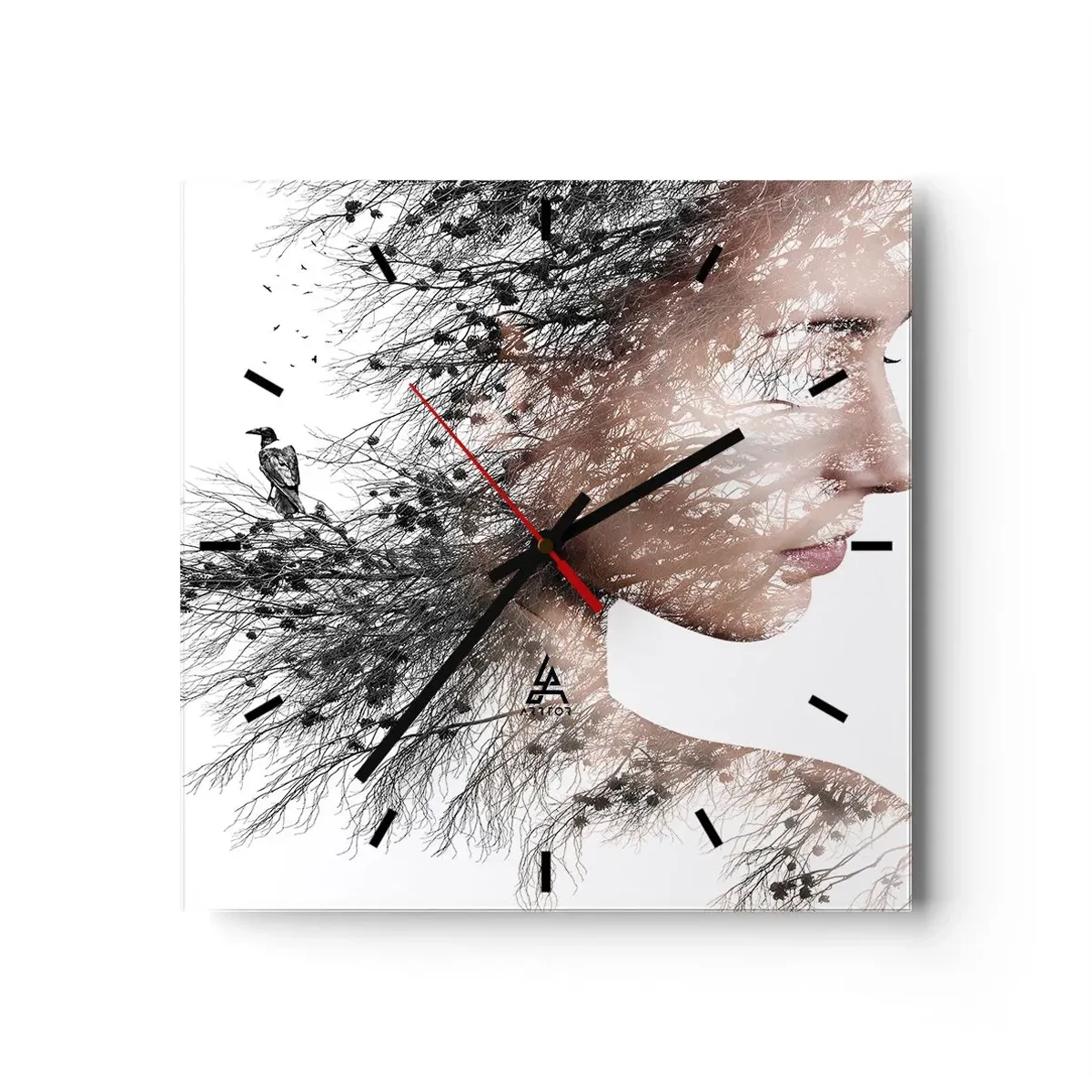 Zegar ścienny - Duch lasu - 40x40 cm