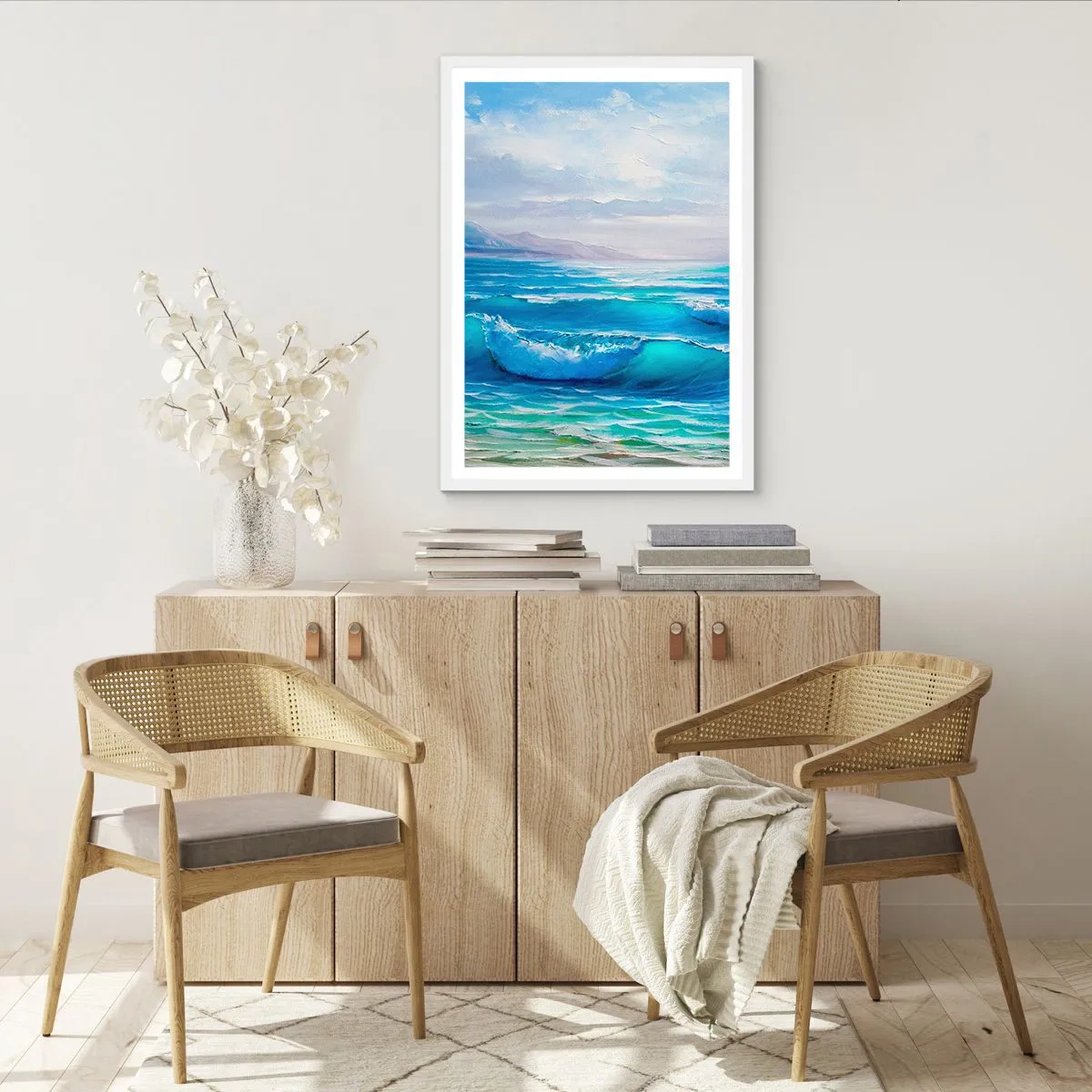 Plakat w białej ramie - Niesie ukojenie - 70x100 cm