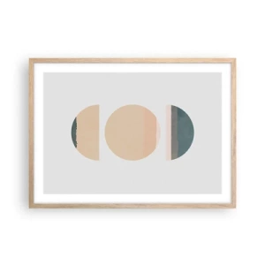 Plakat w ramie jasny dąb - Koło za kołem - 70x50 cm