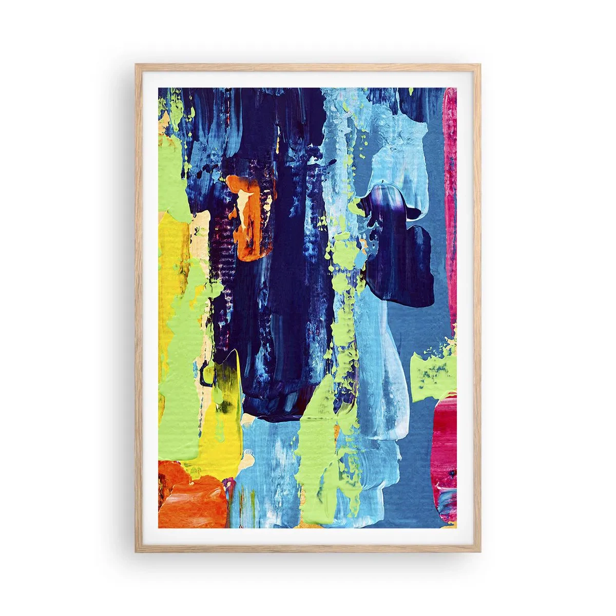 Plakat w ramie jasny dąb - Życie jest piękne! - 70x100 cm