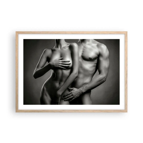 Plakat w ramie jasny dąb - Adam i Ewa - 70x50 cm