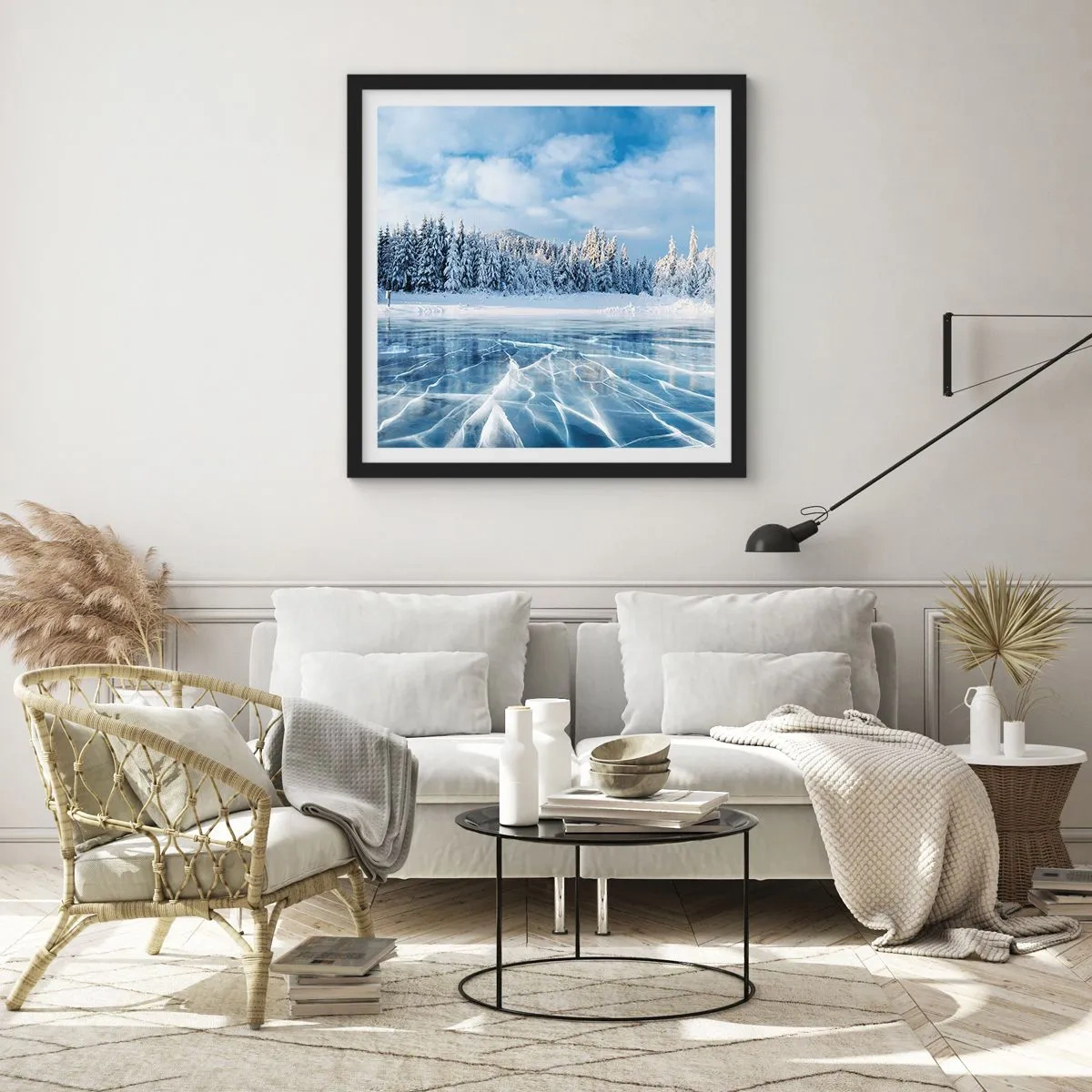 Plakat w czarnej ramie - Olśniewający i krystaliczny widok - 50x50 cm