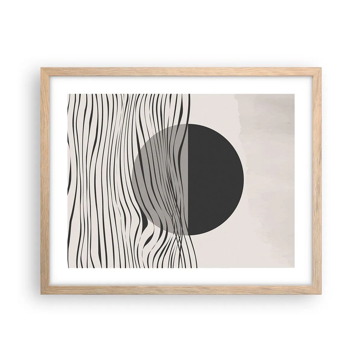 Plakat w ramie jasny dąb - Kompozycja połowiczna - 50x40 cm