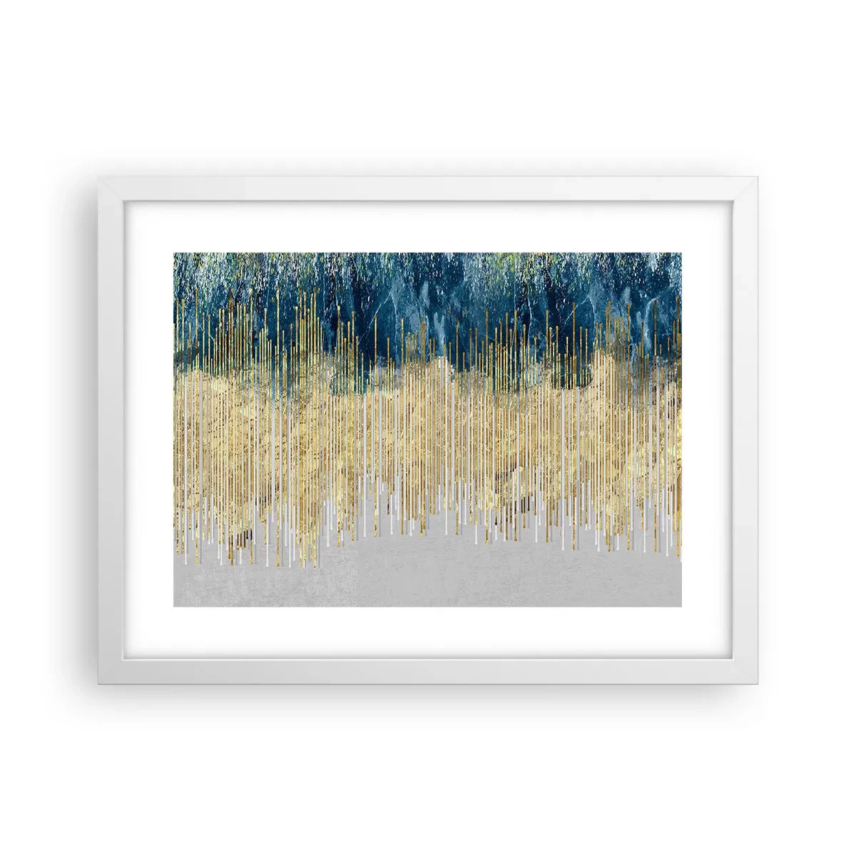 Plakat w białej ramie - Wyzłocona granica - 40x30 cm