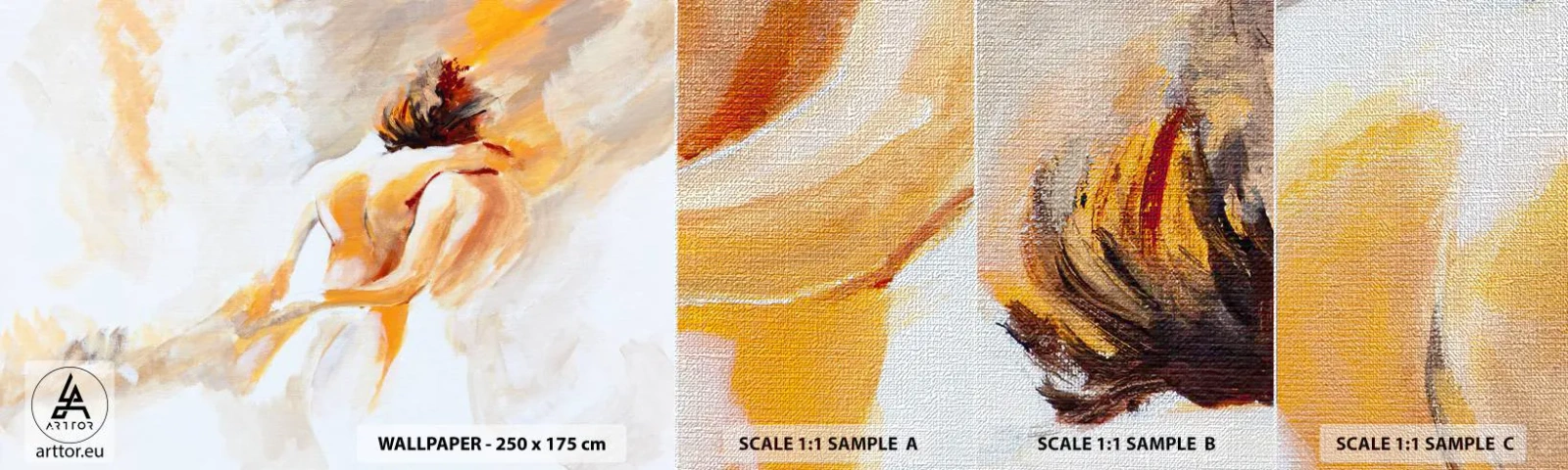 Fototapeta Próbka Premium Canvas - W niebie bliskości - Sztuka, Zakochana Para, Miłość - 100x30 cm