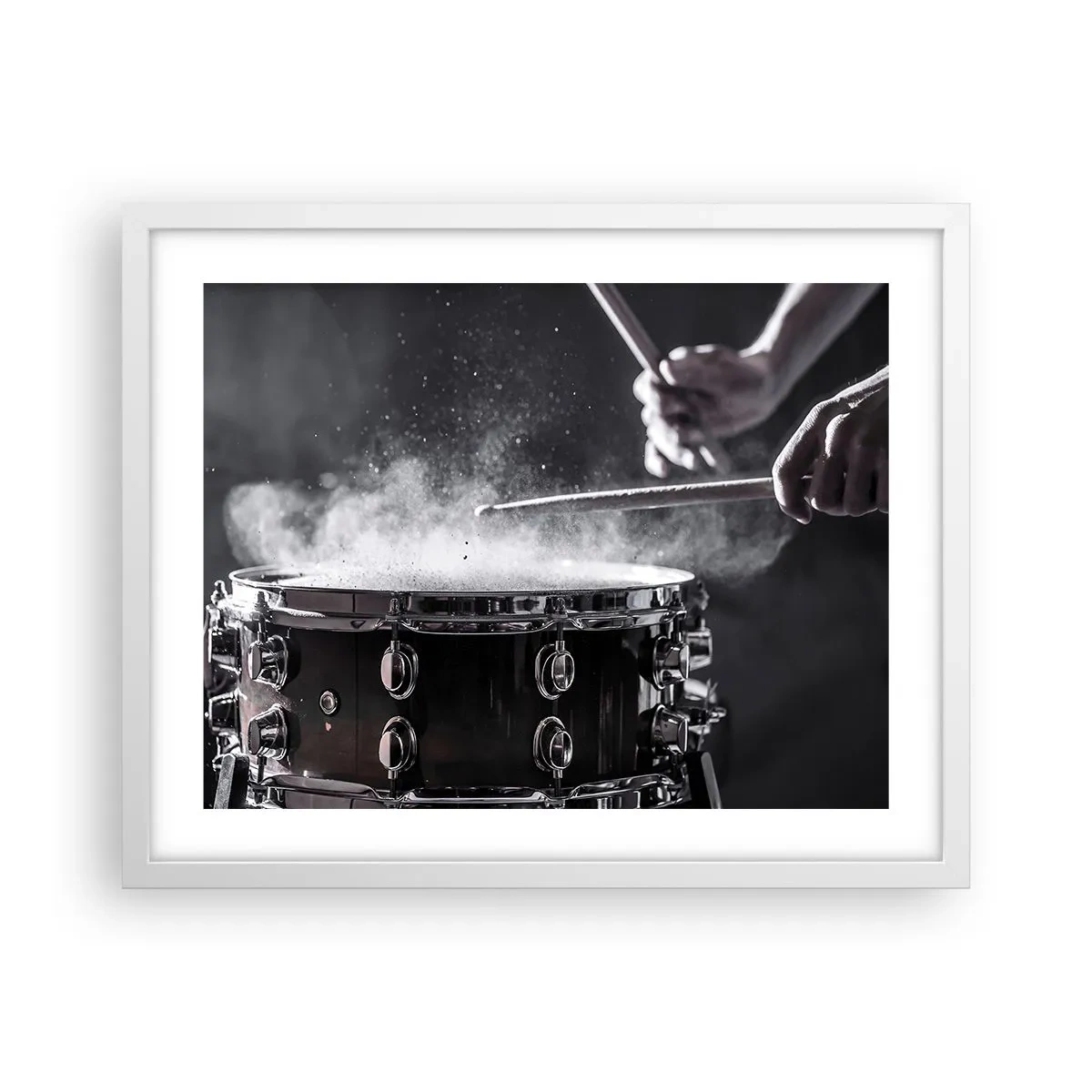 Plakat w białej ramie - Puls muzyki - 50x40 cm