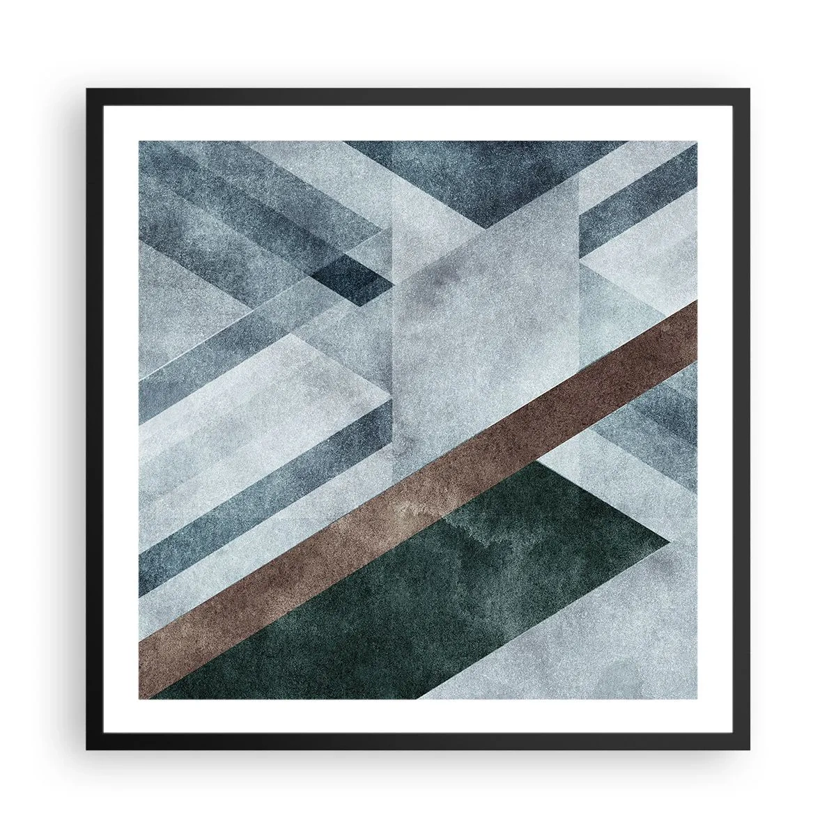 Plakat w czarnej ramie - Wyszukana elegancja geometrii - 60x60 cm
