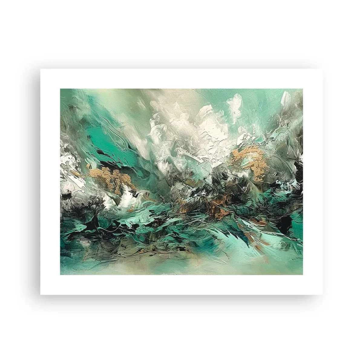 Plakat - Szmaragdowo-czarna kipiel - 50x40 cm