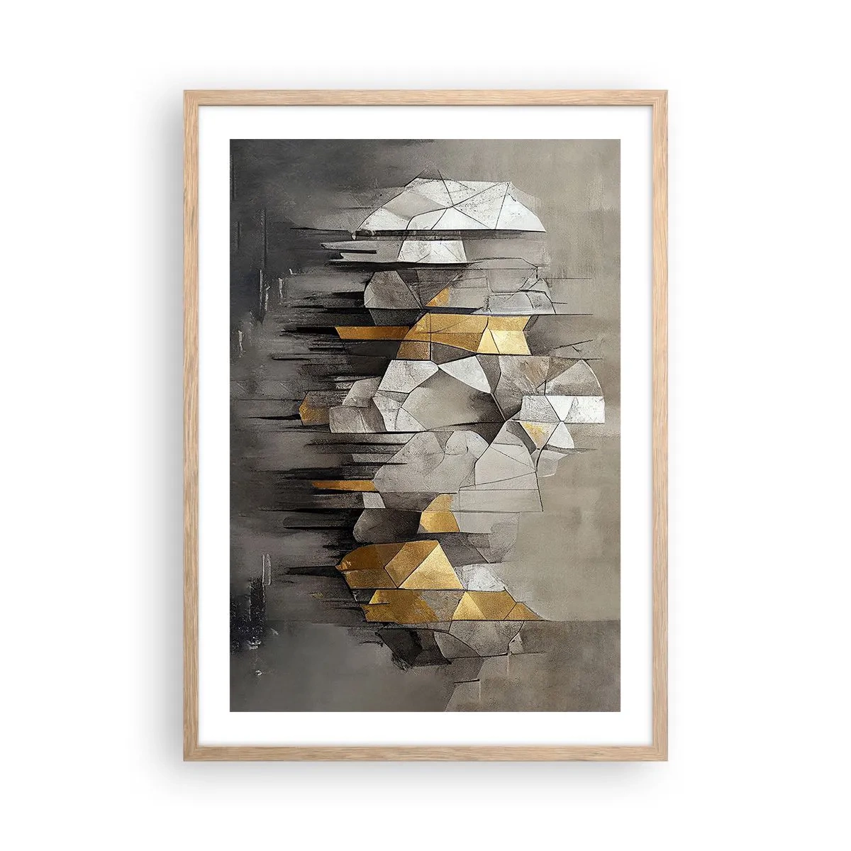 Plakat w ramie jasny dąb - Kompozycja z lodu i światła - 50x70 cm
