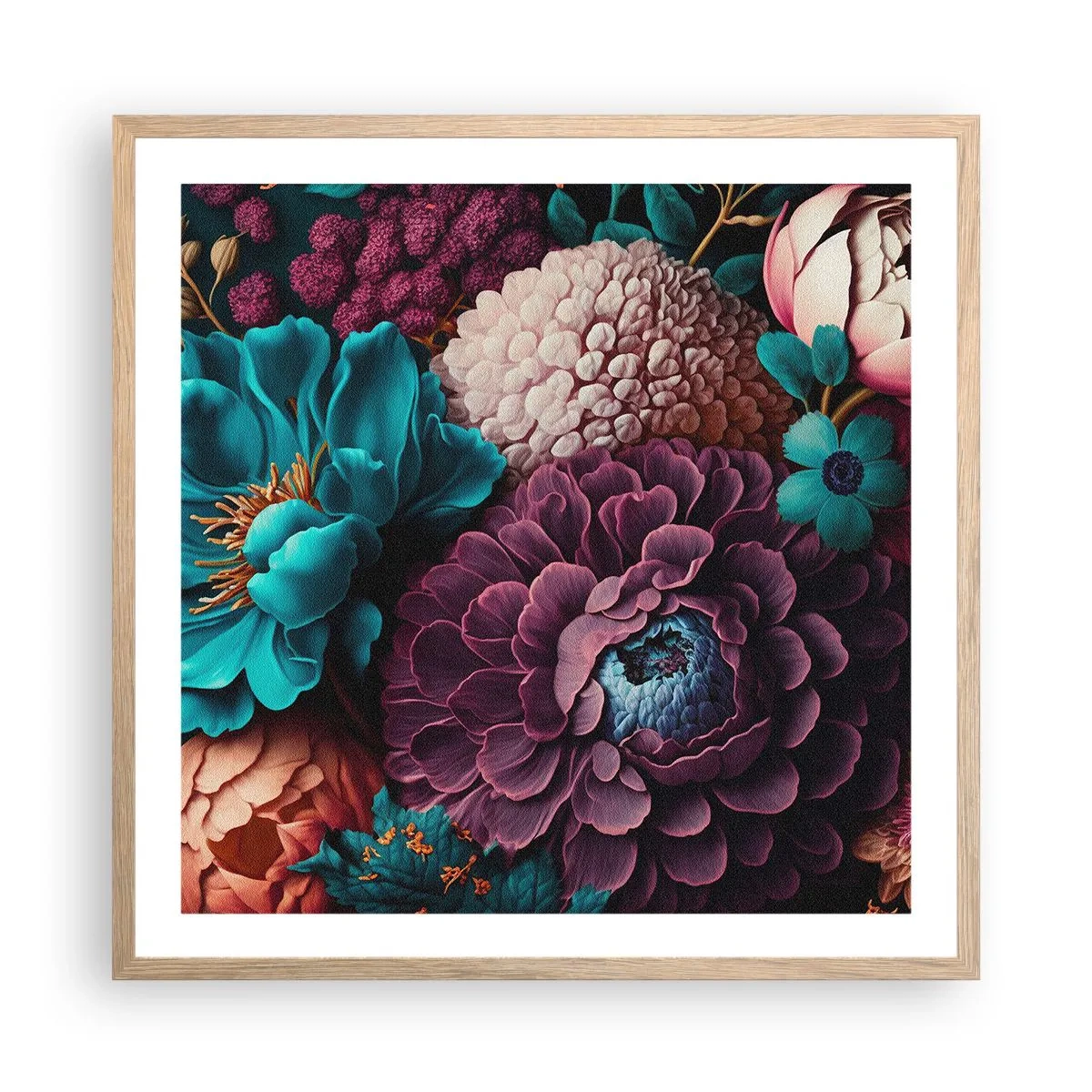 Plakat w ramie jasny dąb - Natura na bogato - 60x60 cm