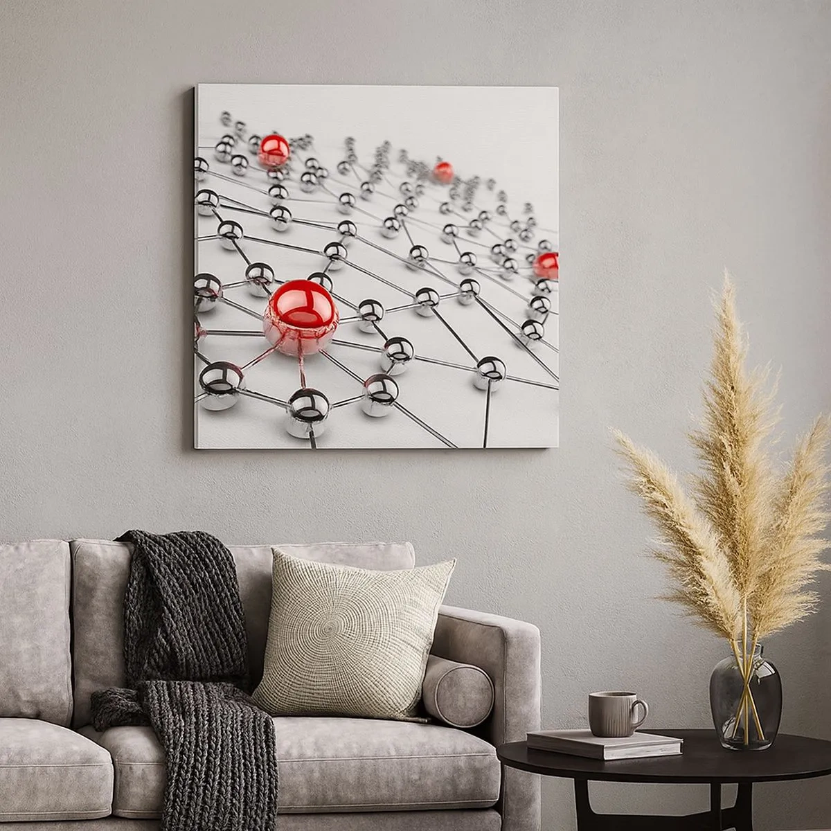 Obraz na płótnie - Srebrzysta sieć - 30x30 cm