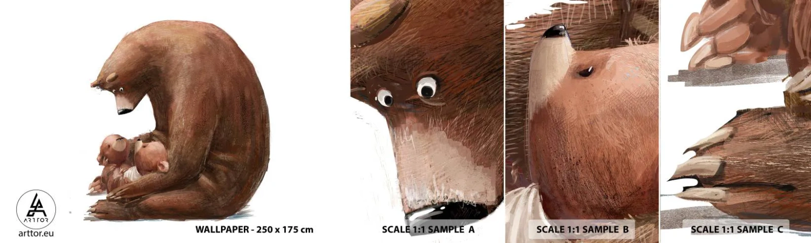 Fototapeta Próbka Standard Eco - Słodkich snów, dzieciaki - Dla Dzieci, Niedźwiedź, Rodzina - 100x30 cm