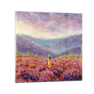 Obraz na szkle - W lawendowym świecie - 30x30 cm