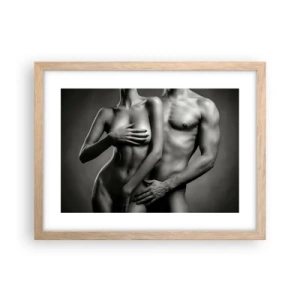 Plakat w ramie jasny dąb - Adam i Ewa - 40x30 cm