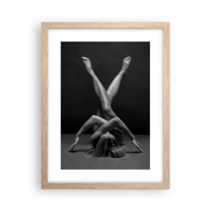Plakat w ramie jasny dąb - Geometria nagości - 30x40 cm