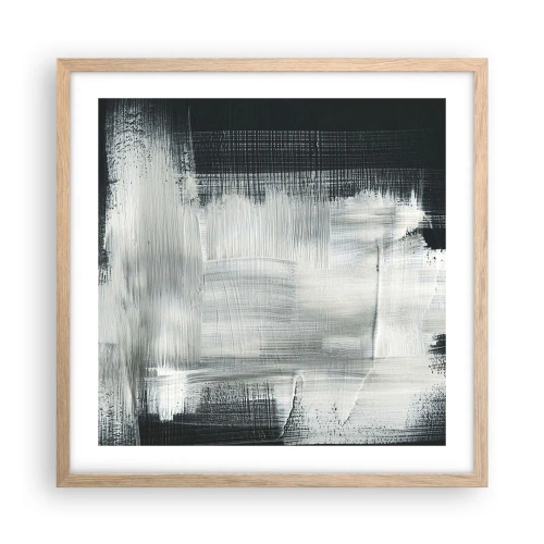 Plakat w ramie jasny dąb - Utkane z pionu i poziomu - 50x50 cm