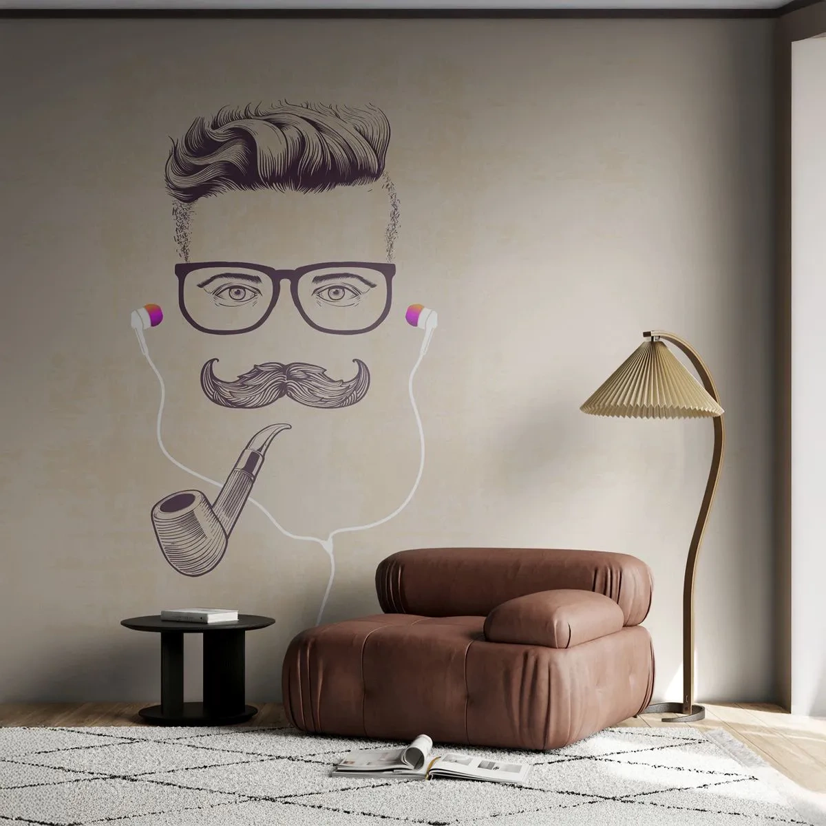 Fototapeta Samoprzylepna Deluxe Sticker - Prawdziwy mężczyzna? - Mężczyzna, Abstrakcja, Fajka - 250x175 cm