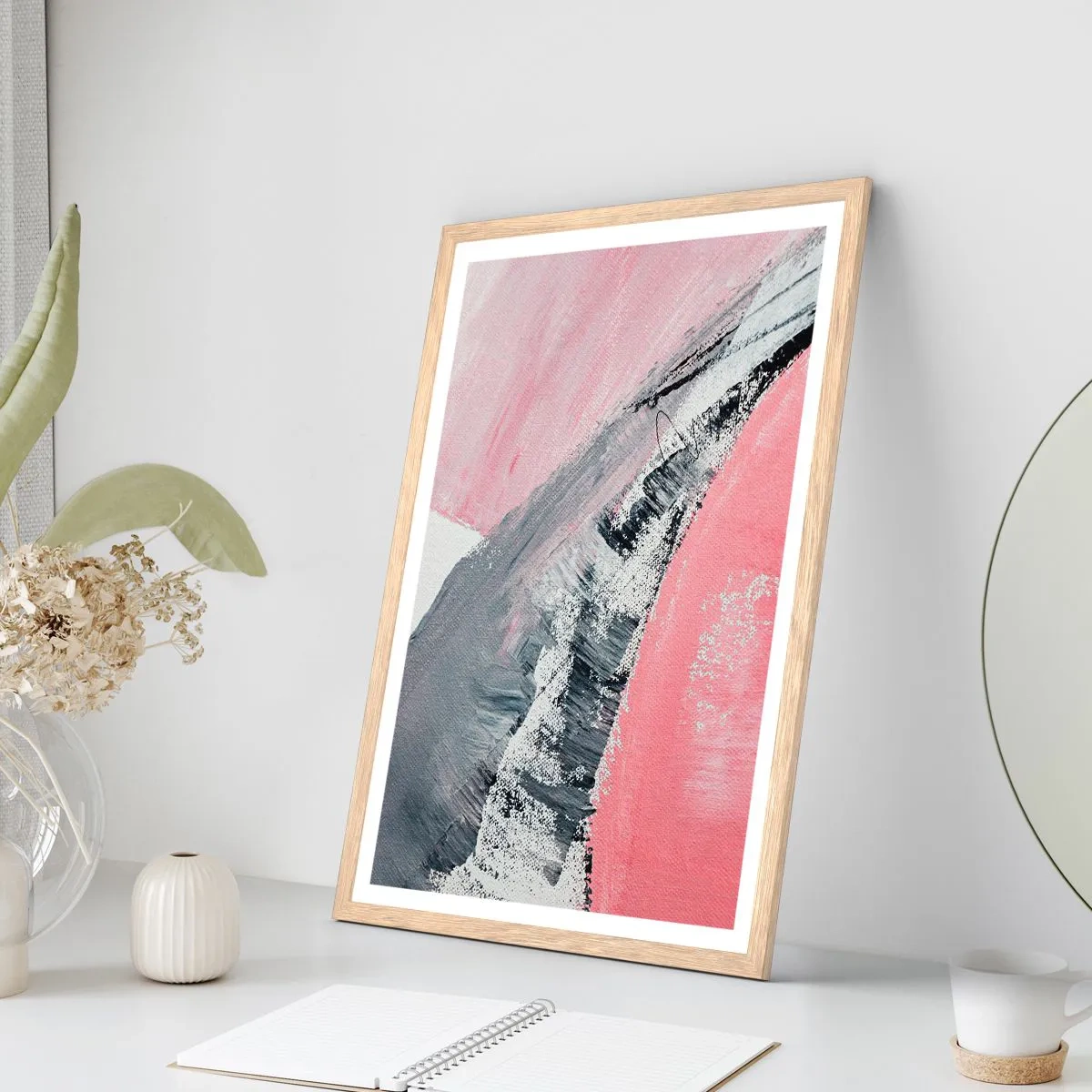 Plakat w ramie jasny dąb - Kompozycja dopasowana - 50x70 cm