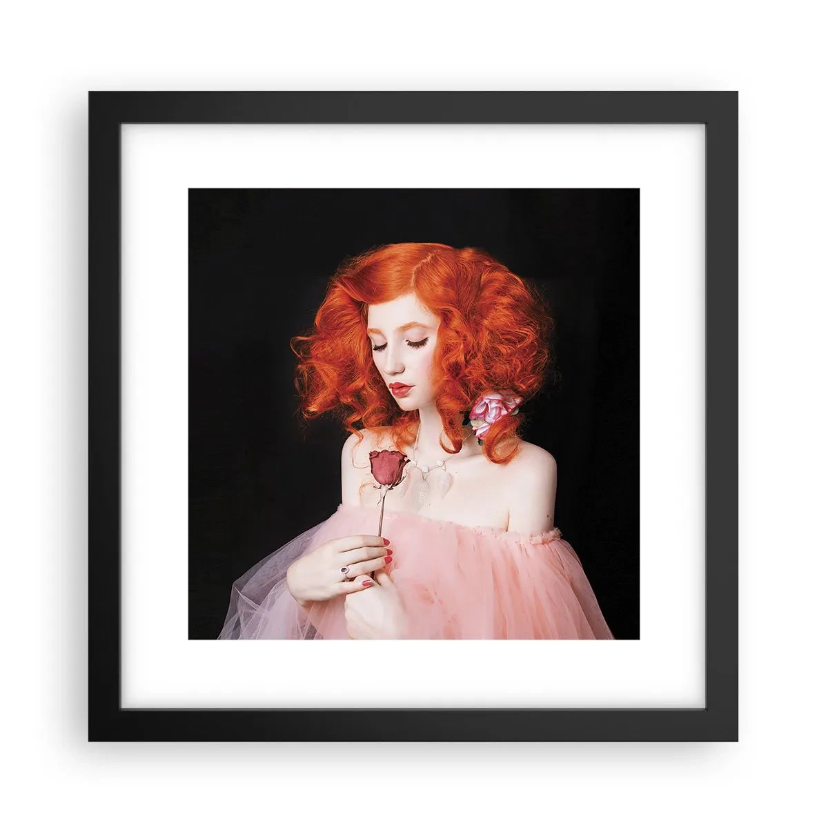 Plakat w czarnej ramie - W barokowym stylu - 30x30 cm