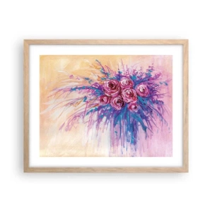 Plakat w ramie jasny dąb - Różana fontanna - 50x40 cm
