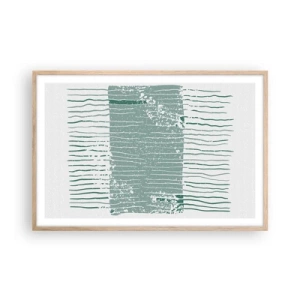 Plakat w ramie jasny dąb - Abstrakcja morska - 91x61 cm