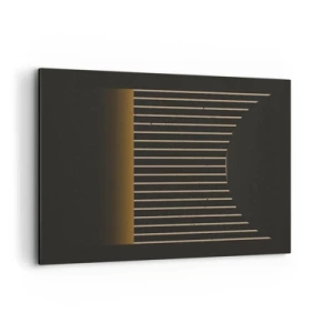 Obraz na płótnie - Geometryczny wzór z pasami na ciemnym tle - 100x70cm - Zbadać ciemność - Nowoczesna dekoracja ścienna do salonu, kuchni i sypialni ARTTOR