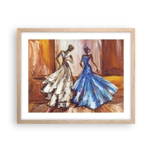 Plakat w ramie jasny dąb - Wdzięczny duet - 50x40 cm