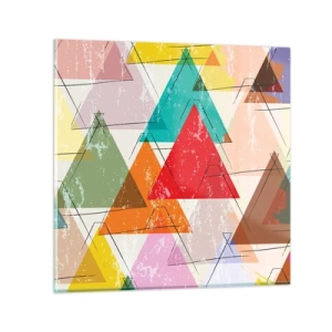 Obraz na szkle - Trzy po trzy - 50x50 cm