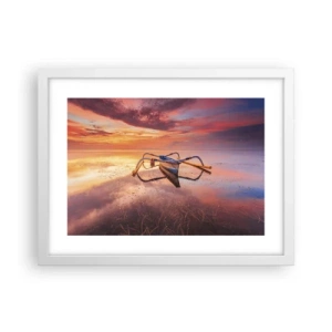 Plakat w białej ramie - Spokój tropikalnego wieczoru - 40x30 cm