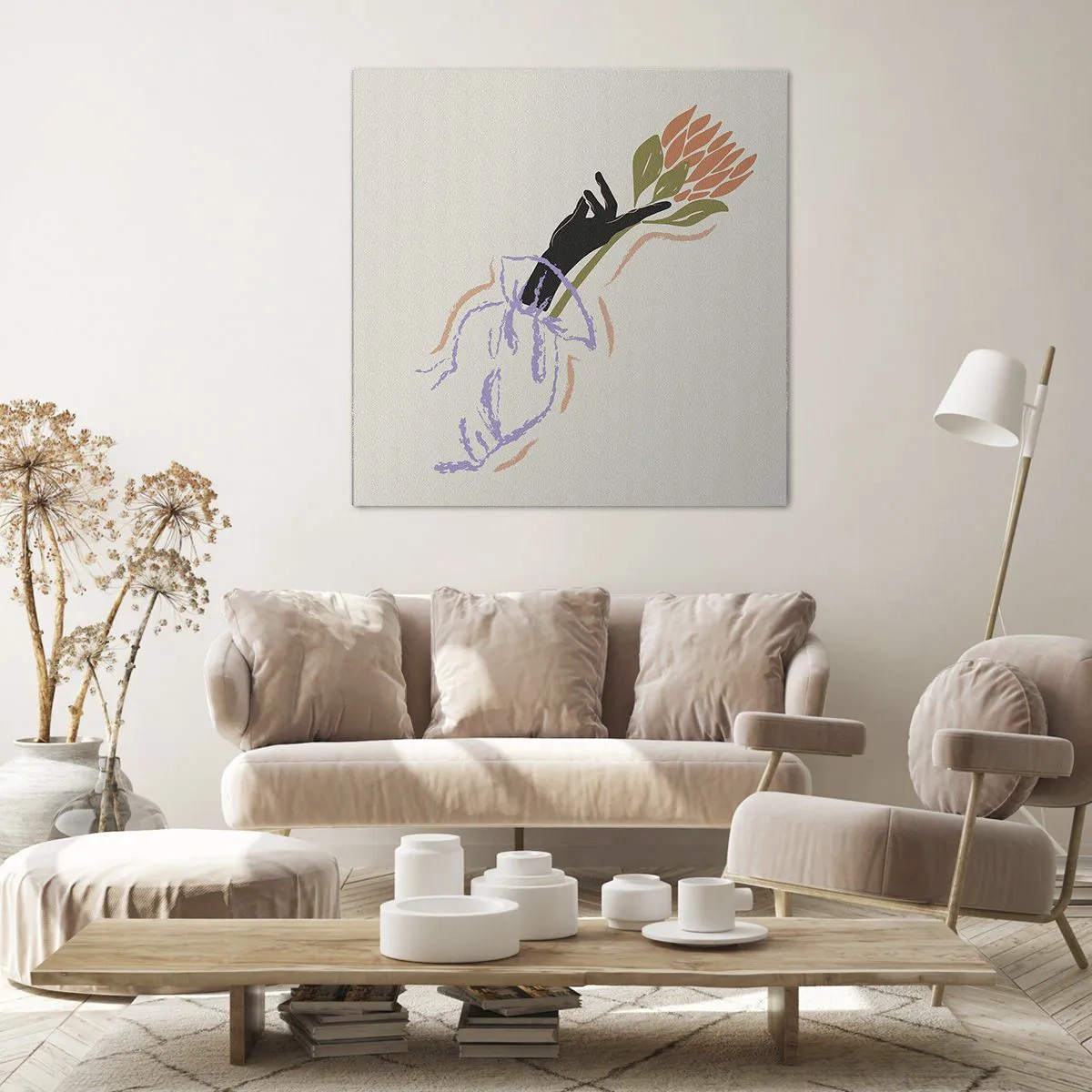 Obraz na płótnie - Siostrzany dotyk - 50x50 cm