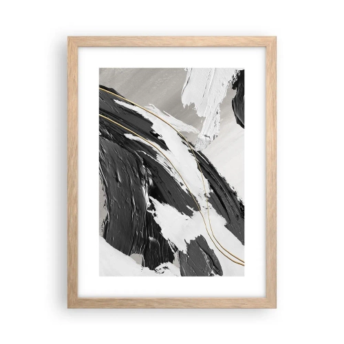 Plakat w ramie jasny dąb - Abstrakcja z rozmachem - 30x40 cm