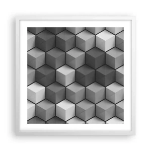 Plakat w białej ramie - Kubistyczna układanka - 50x50 cm