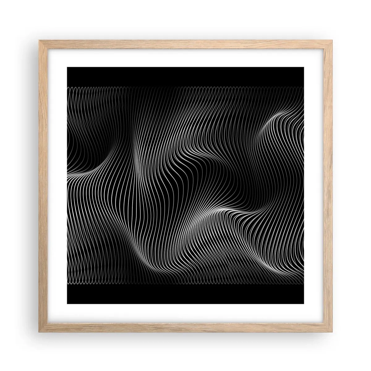 Plakat w ramie jasny dąb - Taniec światła w przestrzeni - 50x50 cm