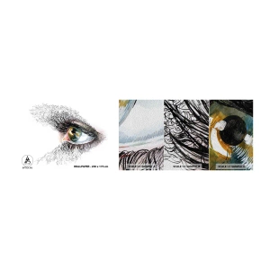 Fototapeta Próbka Premium Sand - Zajrzyj wprost do duszy - Abstrakcja, Grafika, Oko - 100x30 cm