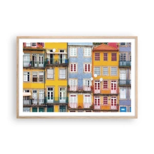 Plakat w ramie jasny dąb - Barwy starego miasta - 91x61 cm