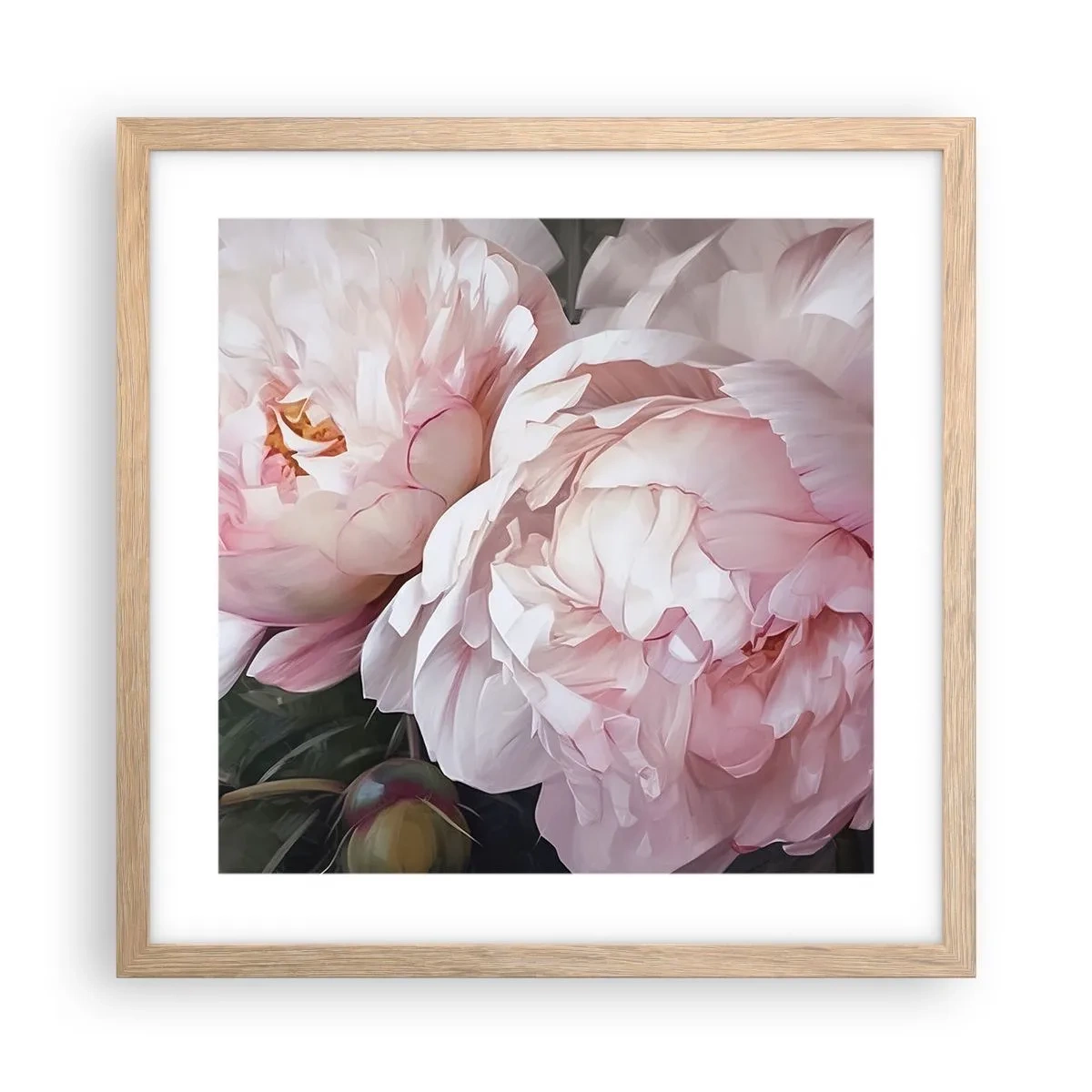 Plakat w ramie jasny dąb - Zatrzymane w rozkwicie - 40x40 cm