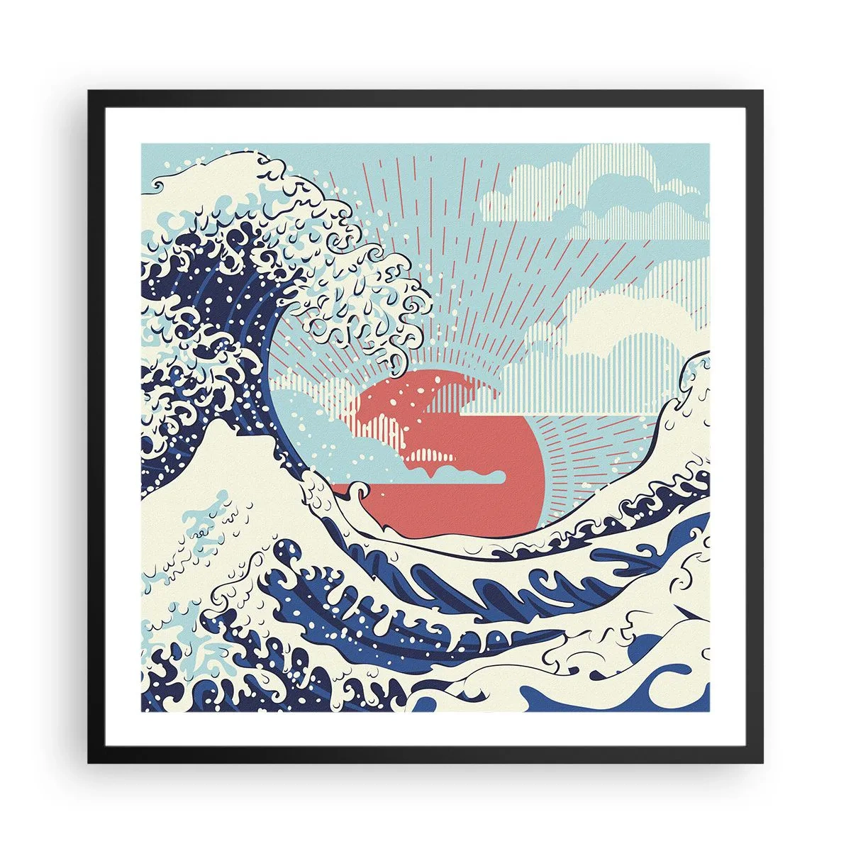 Plakat w czarnej ramie - Z japońskich inspiracji - 60x60 cm