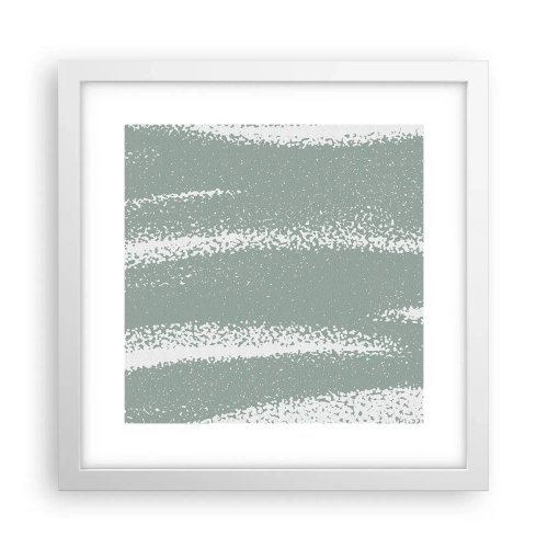 Plakat w białej ramie - Abstrakcja w zimowym klimacie - 30x30 cm